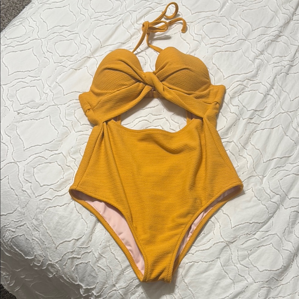 Mustard Yellow One-Piece Swimsuit